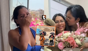 Lis Padilla rompe en llanto al recibir serenata de su novia: “Nuestro primer San Valentín”