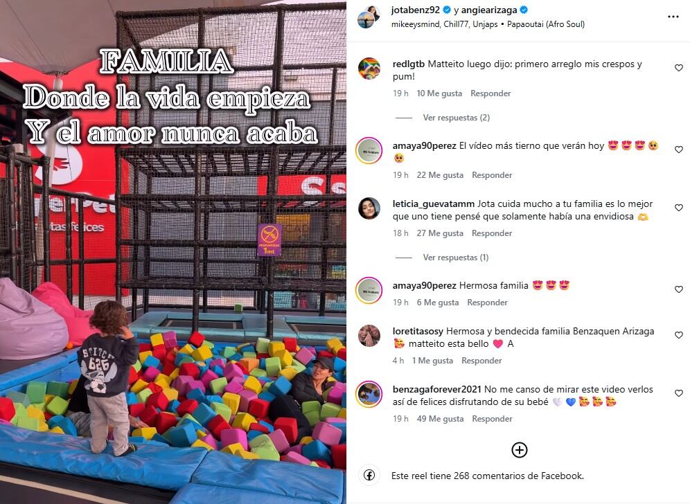 Jota Benz comparte emotivo video familiar.