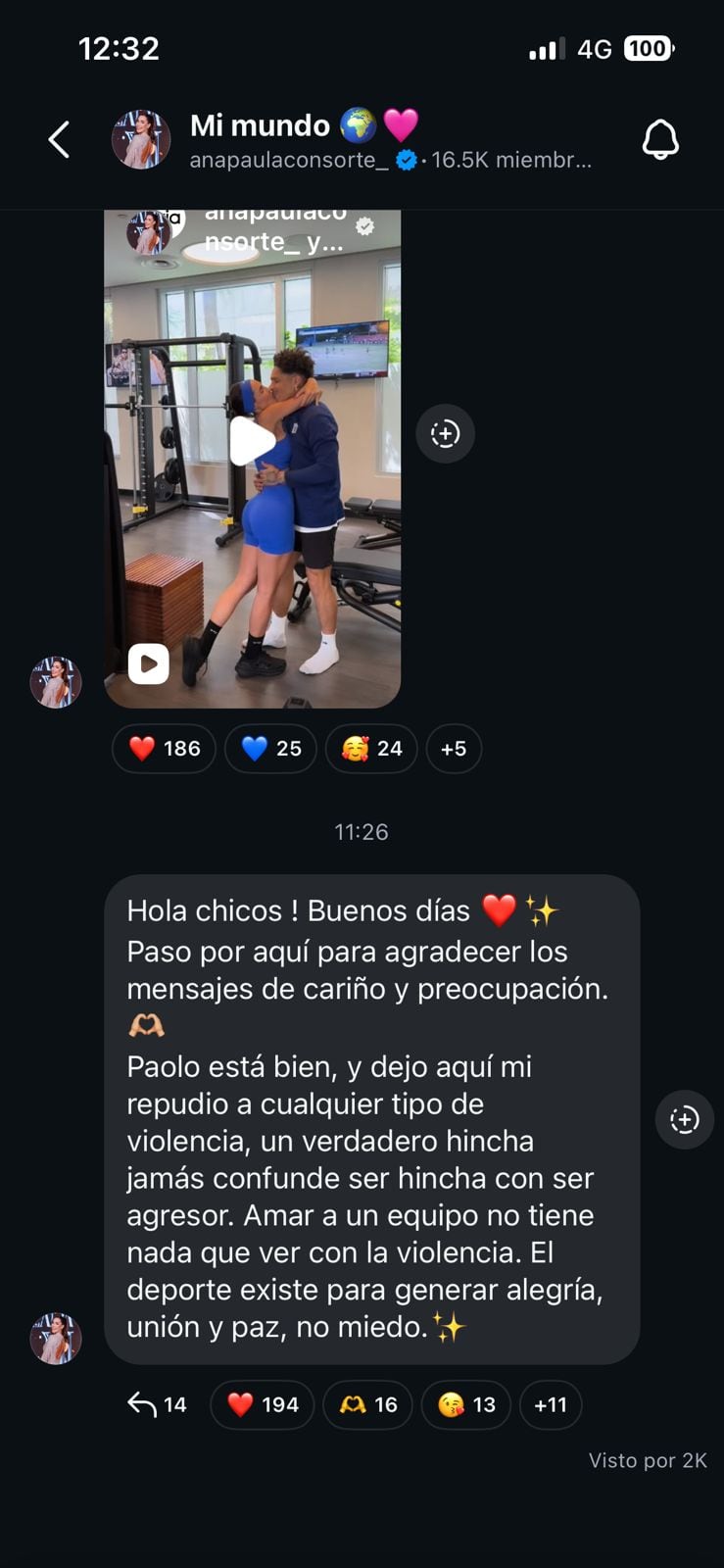 Brasileña emite un particular mensaje en sus redes, tras el caso que involucra a jugadores de Alianza Lima.