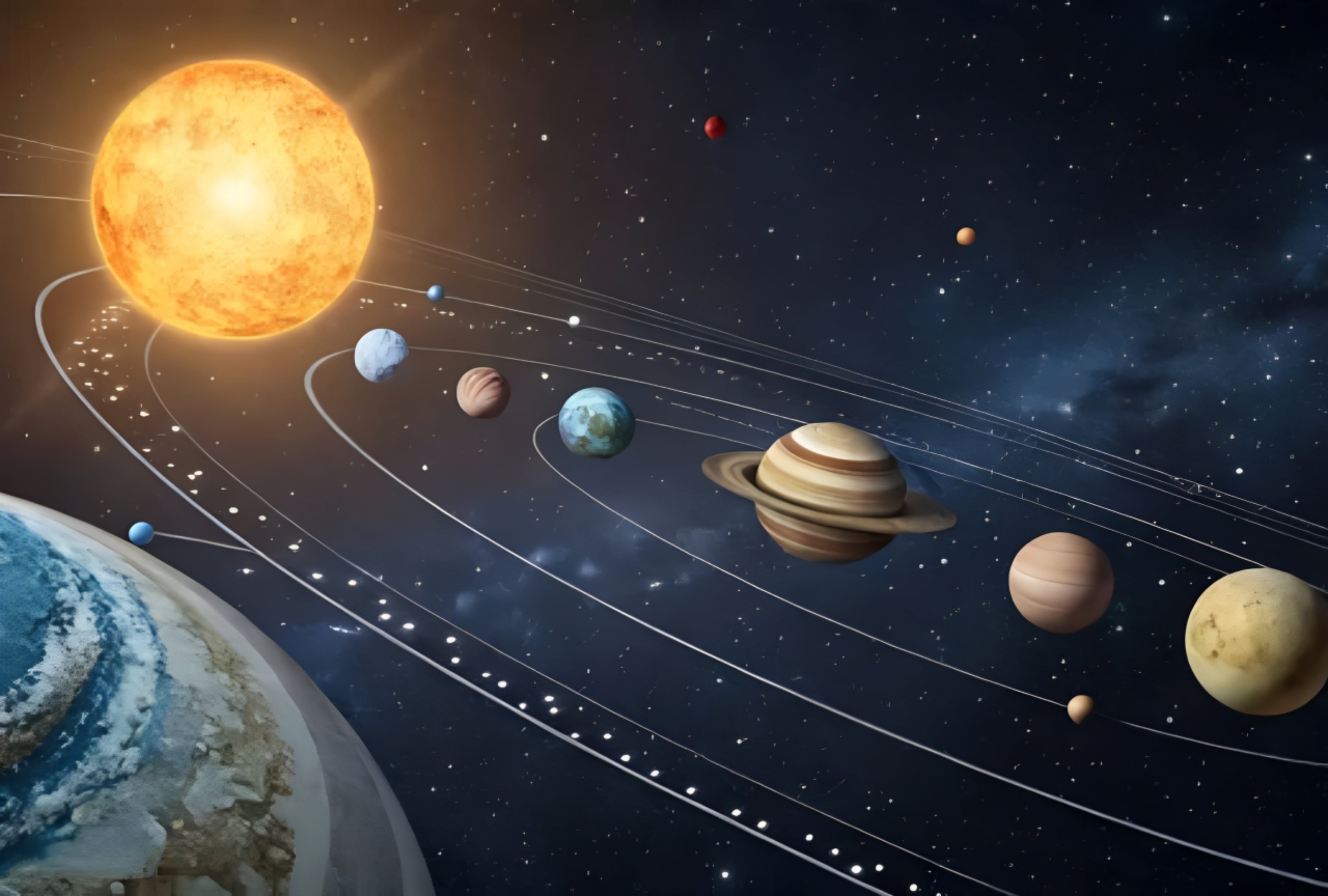 La alineación de planetas es un fenómeno astronómico en el que varios planetas del sistema solar se disponen en una configuración en el cielo, desde la perspectiva de la Tierra, creando un espectáculo visual. (Imagen: Difusión)