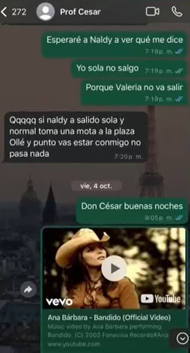 Claudia Salazar y sus reveladores chats con César Sánchez