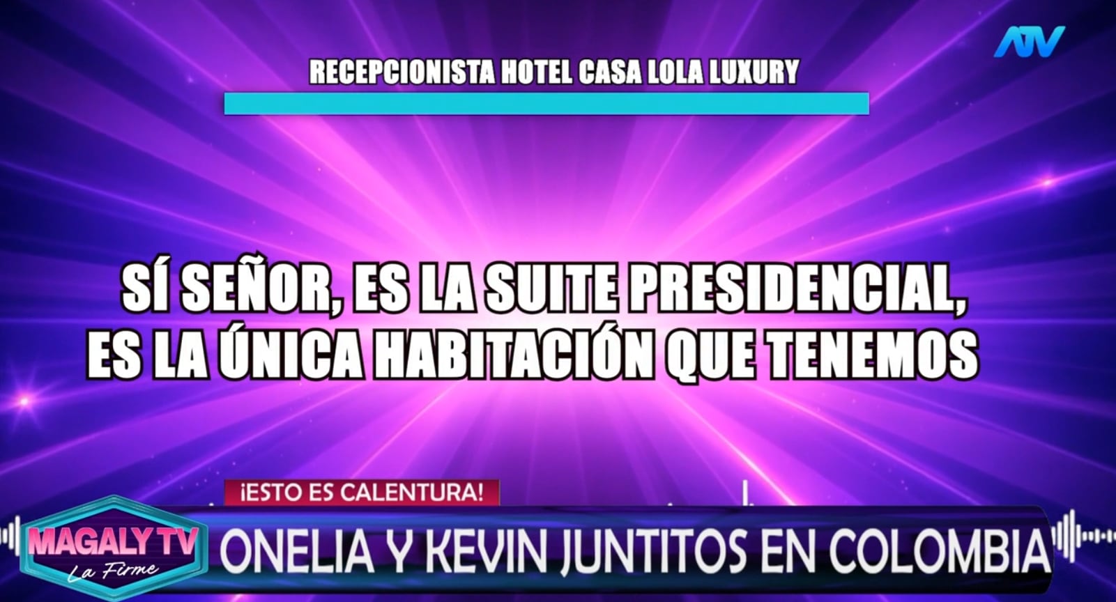 Recepcionistade hotel confirma que Onelia Molina y Kevin Díaz ocuparon la misma habitación en Cartagena, Colombia.