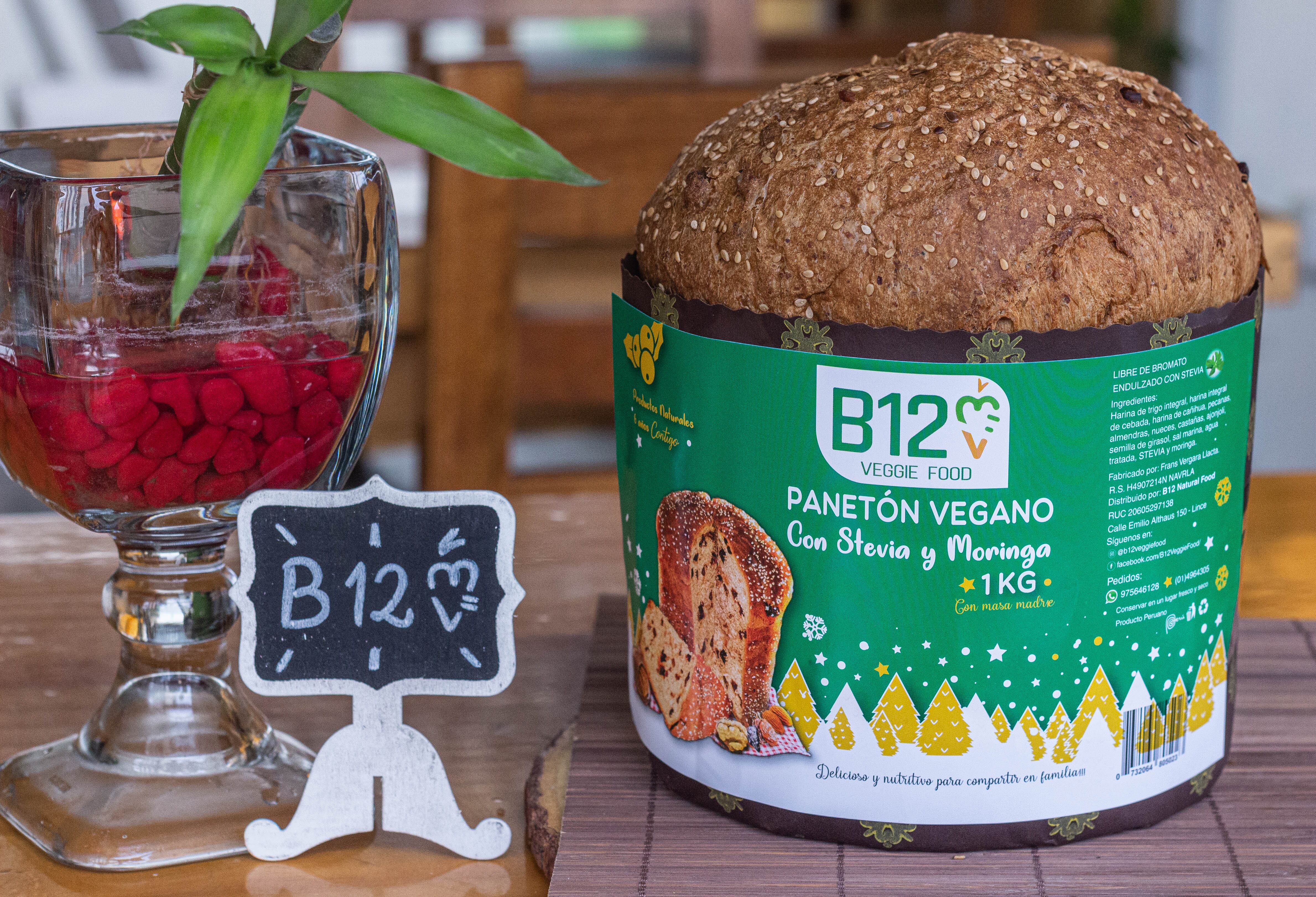 Panetón de panadería B12 Veggie Food. (Foto: B12 Veggie Food)