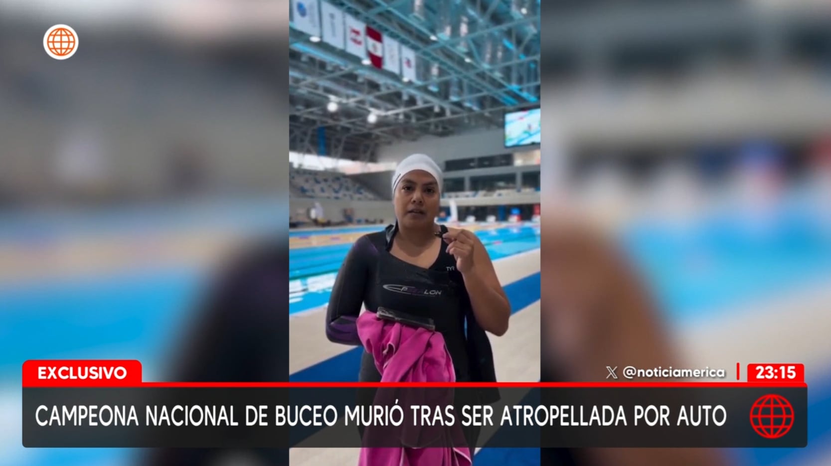 Lizeth Marzano Noguera, campeona nacional de buceo y seleccionada peruana de apnea deportiva, fue embestida por un automóvil frente al ingreso al Golf.