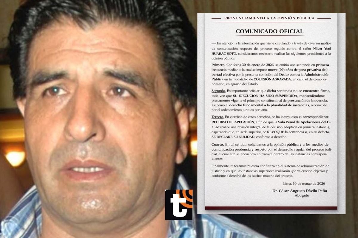 Nilver Huarac lanzó un comunicado a través de sus redes sociales.