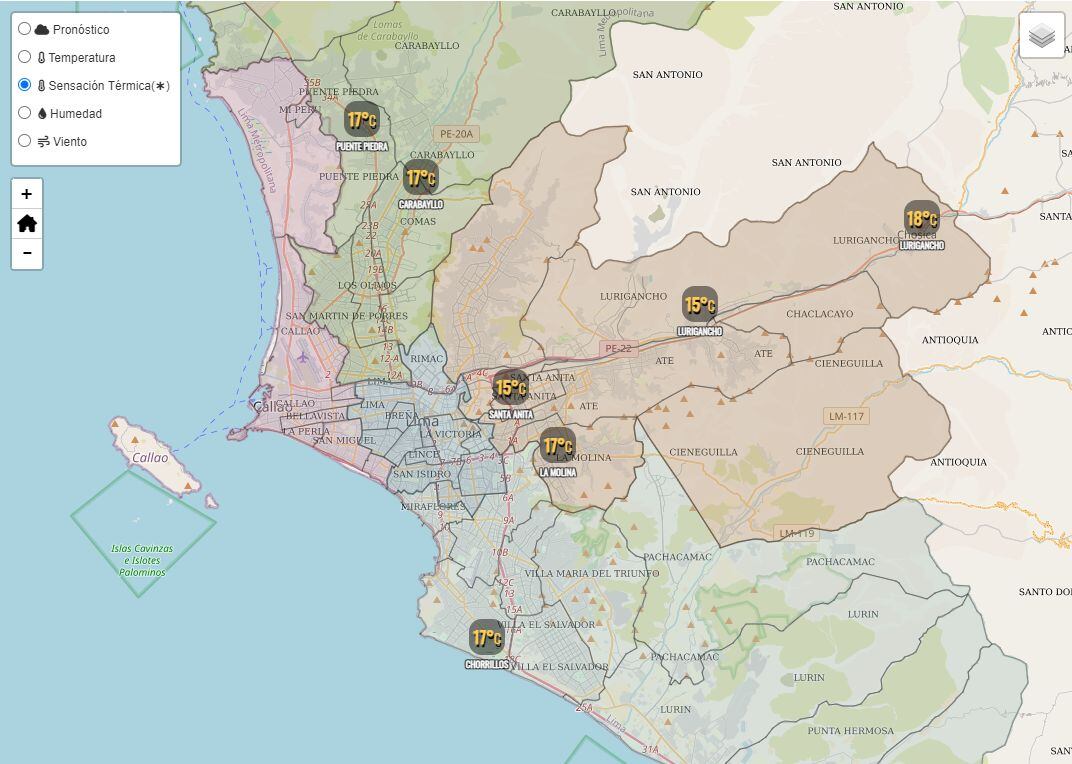Sensación térmica en Lima hoy 11 de mayo del 2023.
