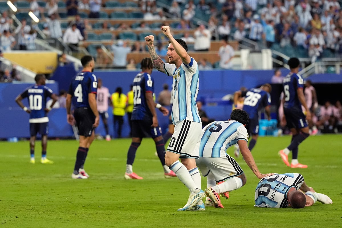 Lionel Messi marcó el primero de los tres goles de Argentina ante Cabo Verde. (AP Photo/George Walker IV)
