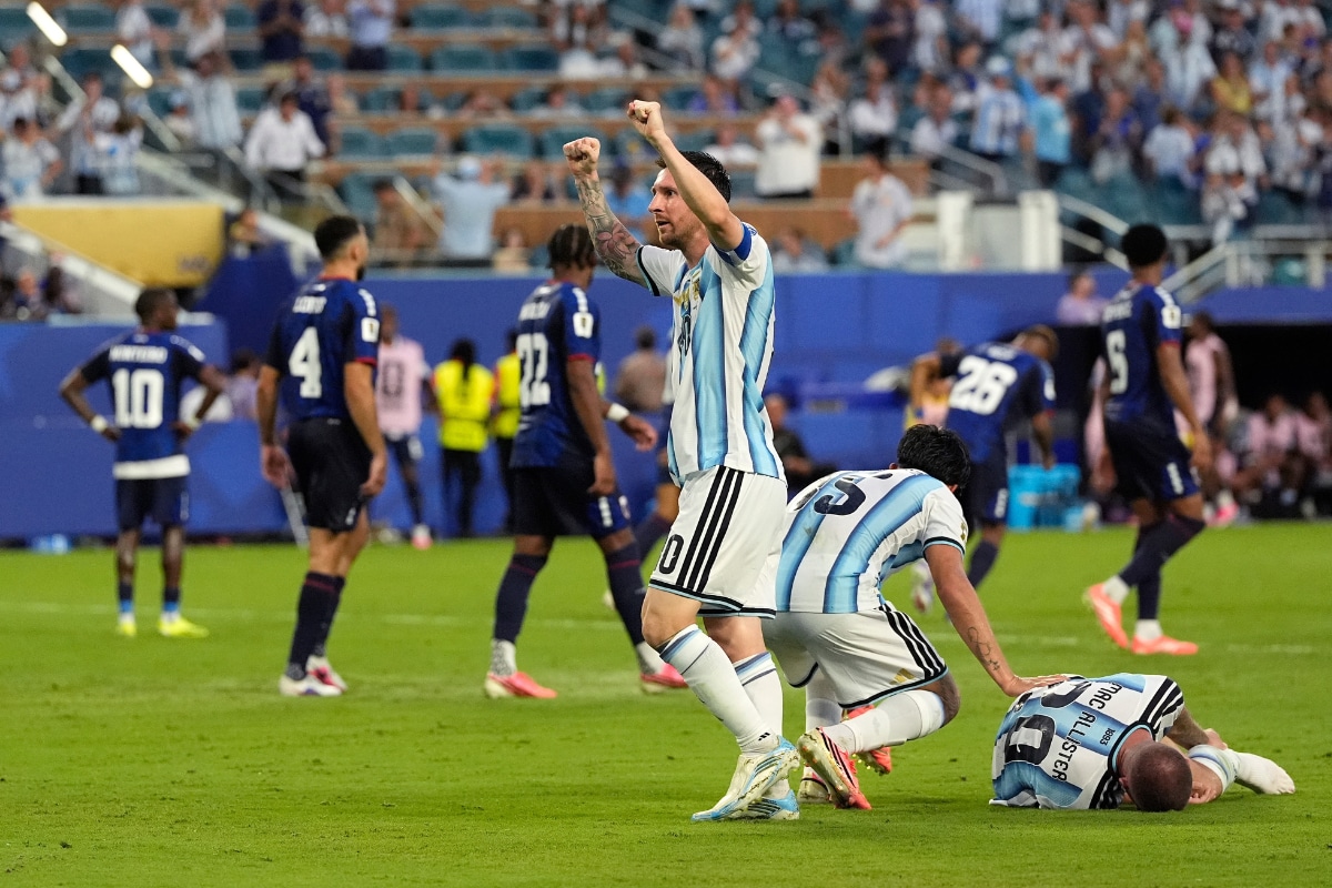 Lionel Messi marcó el primero de los tres goles de Argentina ante Cabo Verde. (AP Photo/George Walker IV)