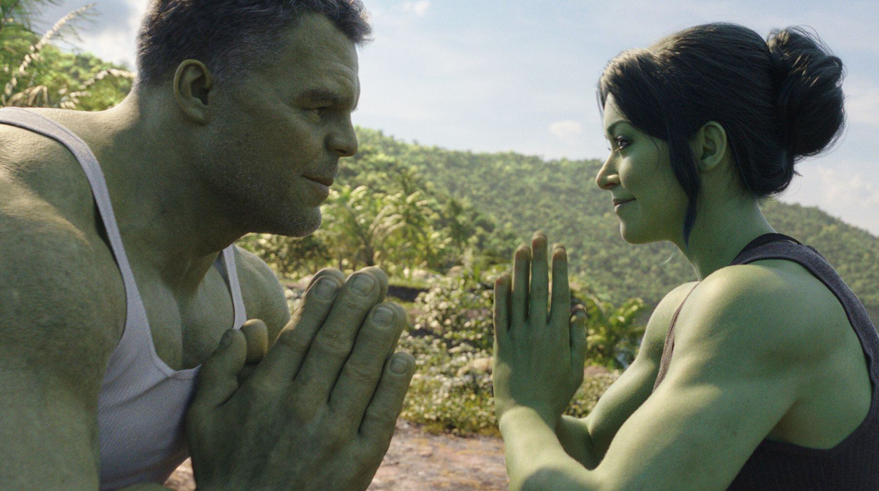 Mark Ruffalo como Hulk/Bruce Banner y Tatiana Maslany como Jennifer Walters/She-Hulk. (Foto: Marvel Studios)