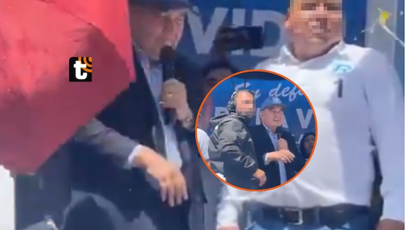 TROME - Rafael López Aliaga es atacado a ‘huevazos’ por grupo de opositores en Talavera