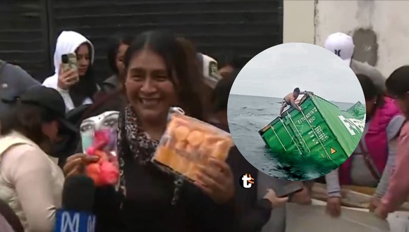 Mercadito improvisado en estacionamiento de Ancón tras caída de contenedores al mar