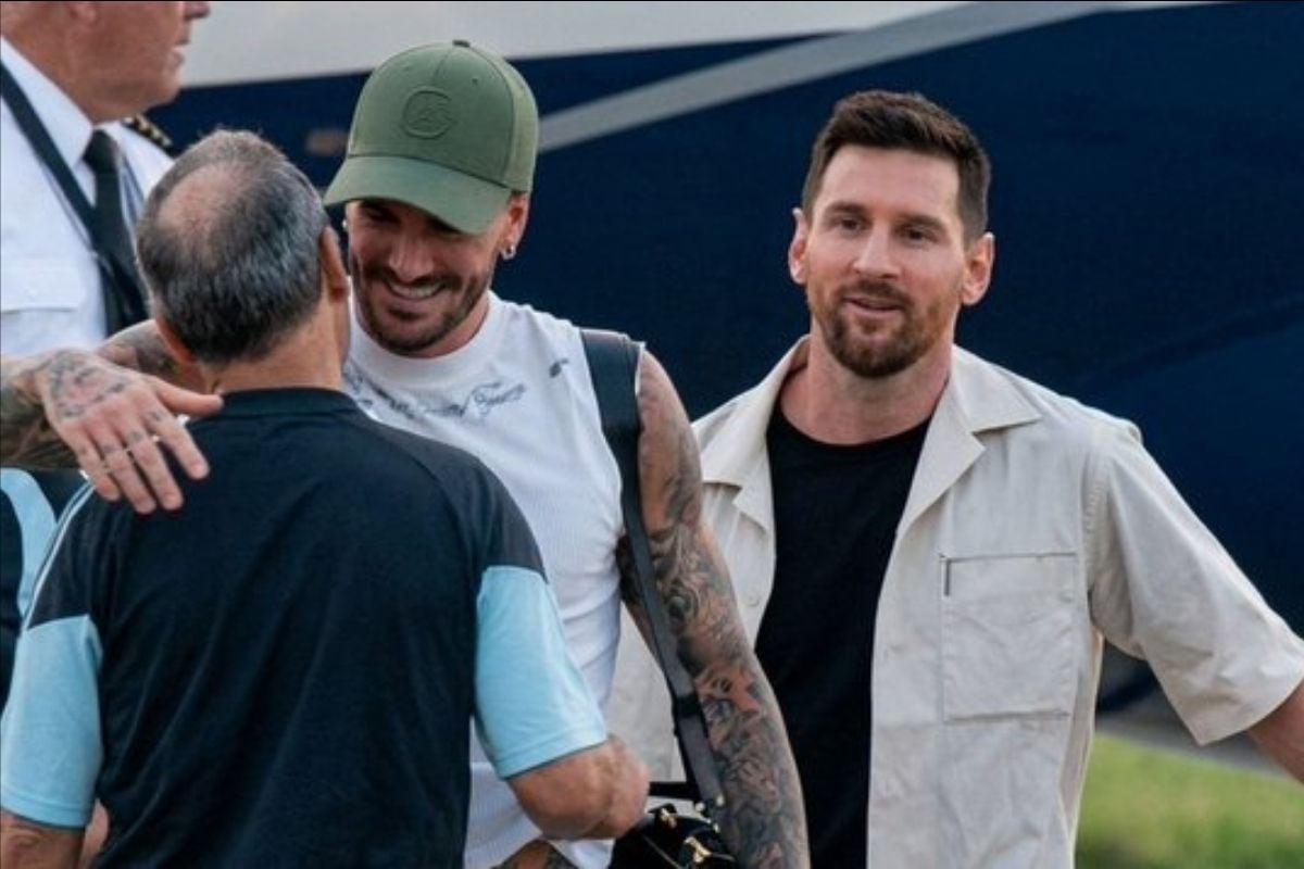 Lionel Messi llegó a Kansas desde Miami en su avión privado (Foto: @AFA)