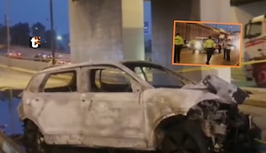 ¡Fatal accidente! Mujer muere calcinada tras chocar contra muro en el Cercado de Lima