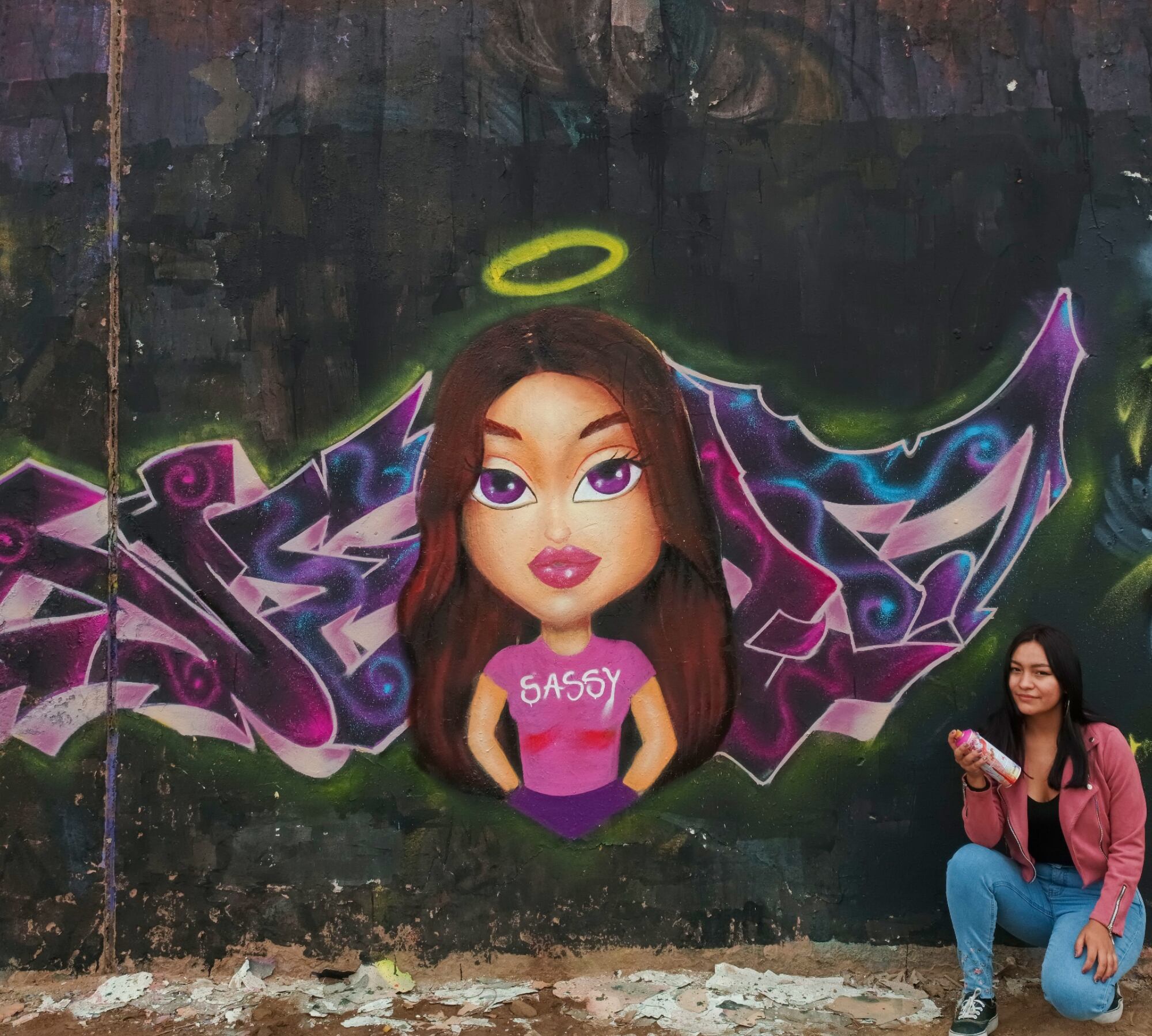 Artista callejera confiesa que la sociedad ha cambiado y ahora tratan mejor a los grafiteros. Foto: Archivo Gianella Zavala.