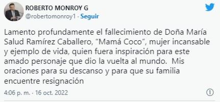 Así manifestó sus condolencias el secretario de turismo (Foto: Roberto Monroy / Twitter)