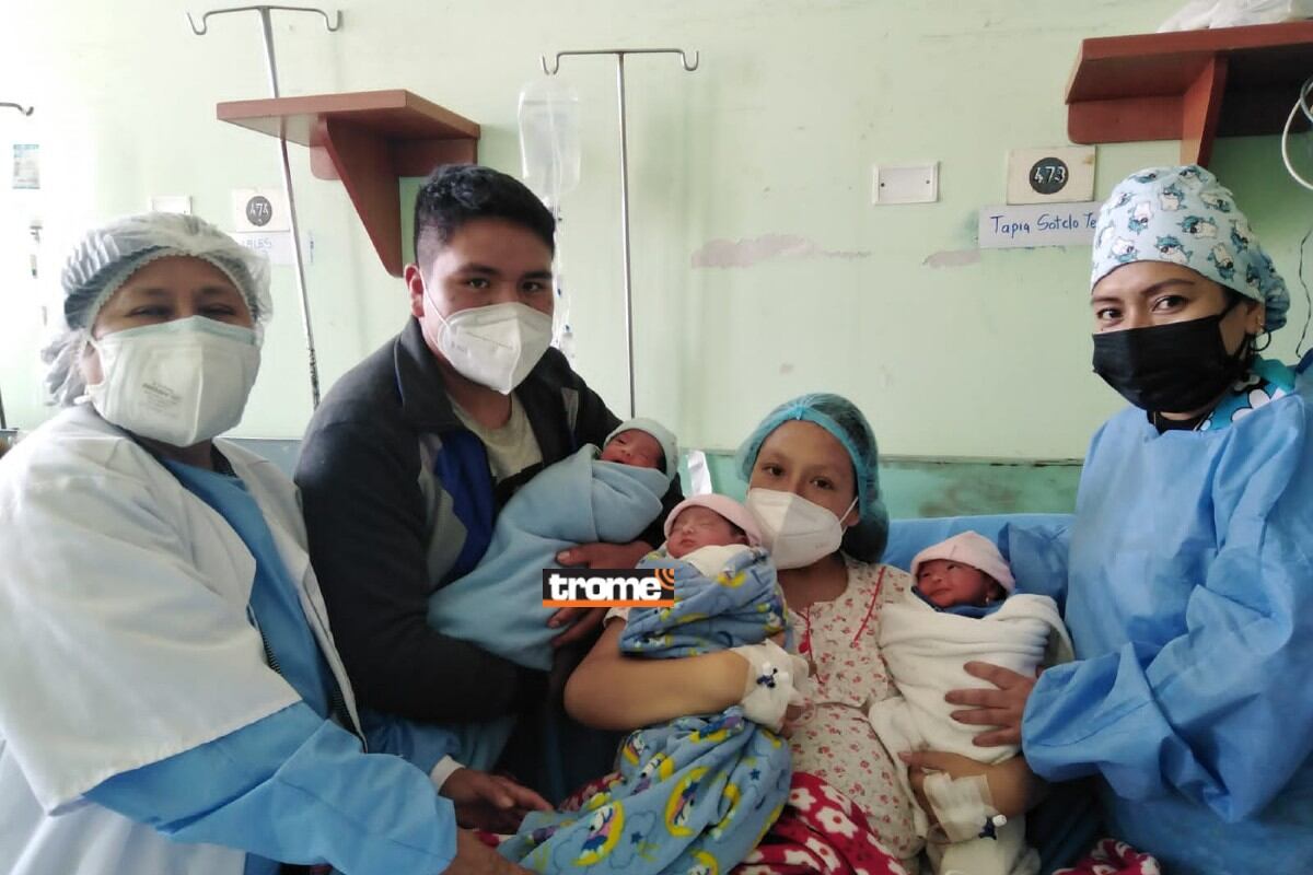 Trillizos Alison, Estrella y Aarón nacieron prematuros, pero están sanitos. Necesitan ayuda con más leche y pañales. (Walter Alejos / Isabel Medina /Trome)