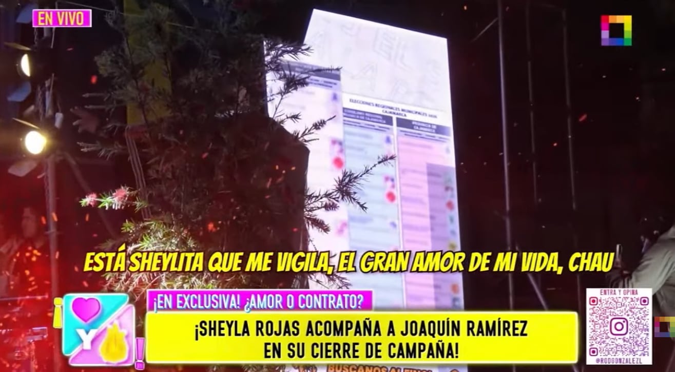 Joaquín Ramírez declara su amor a Sheyla Rojas.