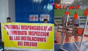 Villa El Salvador: Menor de 13 años grave al caerle canasta de basket en su colegio Avant Gard | VIDEO