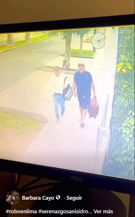 Cámaras de seguridad registraron los rostros de los dos rateros que se llevaron las pertenencias de Bárbara Cayo.