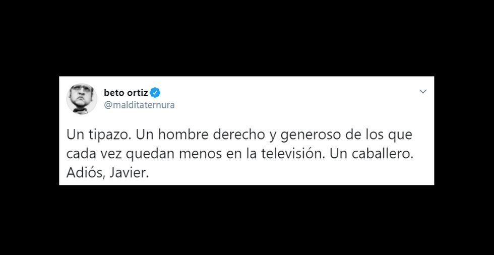 Mensaje de Beto Ortiz por la muerte de Javier Carmona