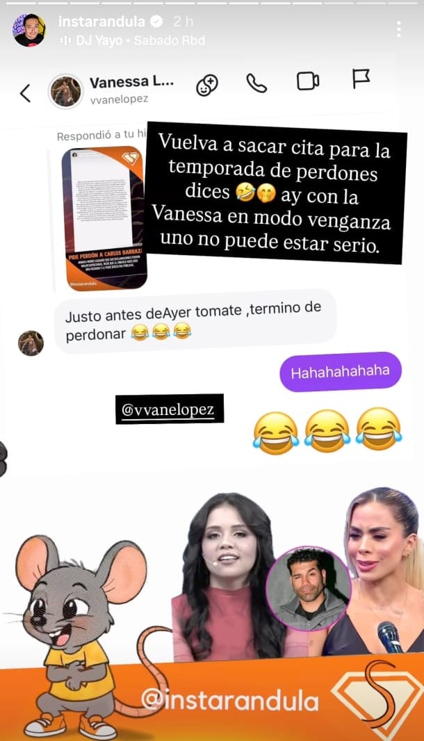 Vanessa López se burla de Andrea Muñoz tras conocer que pidió disculpas a 'Tomate' Barraza.