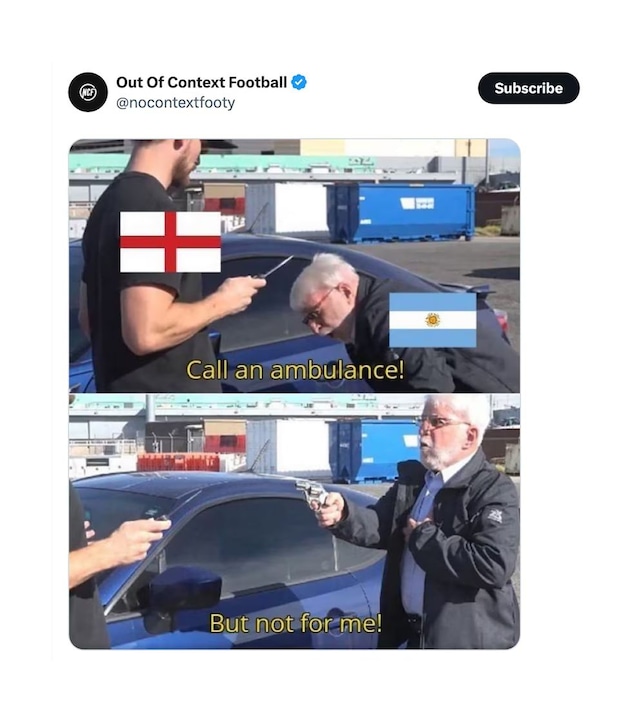 Memes de las remontada épica de Argentina a Inglaterra