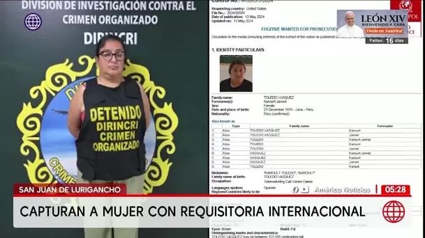 Capturan en SJL a mujer buscada por la justicia de EE. UU. Foto: América Noticias