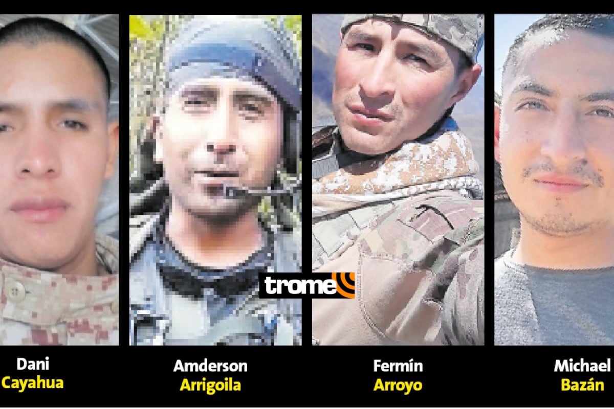 Los militares que perdieron la vida son Michael Bazán, Anderson Huanaco Arrigoila, Dani Cayahua Condori y Fermín Arroyo.