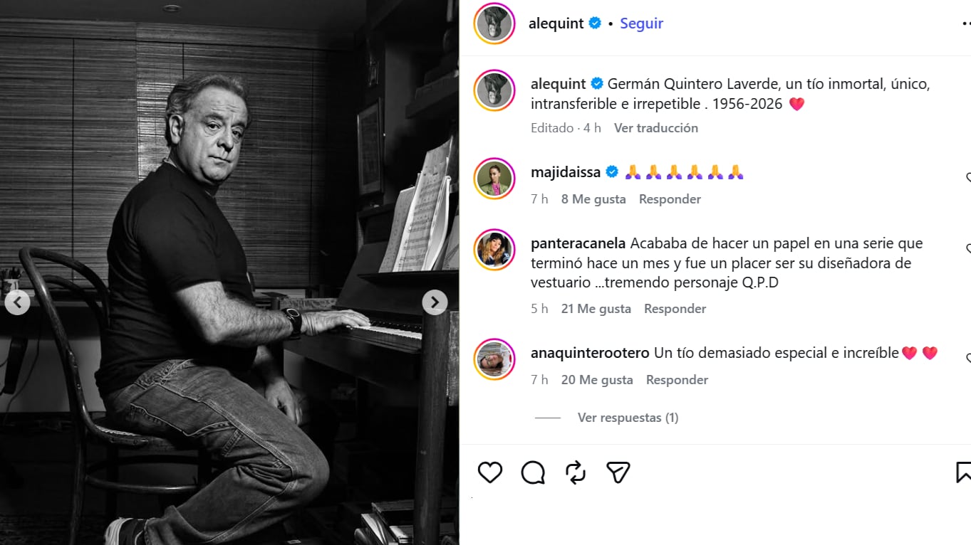 Germán Quintero, actor de 'Pasión de Gavilanes' y 'La Reina del Sur', falleció este 15 de octubre de 2026