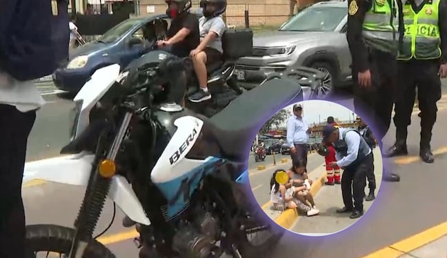 Serenazgo y Policía auxiliaron a niña que fue atropellada frente a Universidad San Marcos (Foto: @AméricaNoticias)