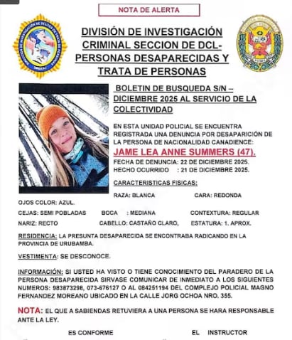 Ciudadana canadiense de 47 años fue hallada sin vida y era buscada desde hace tres días en Cusco.