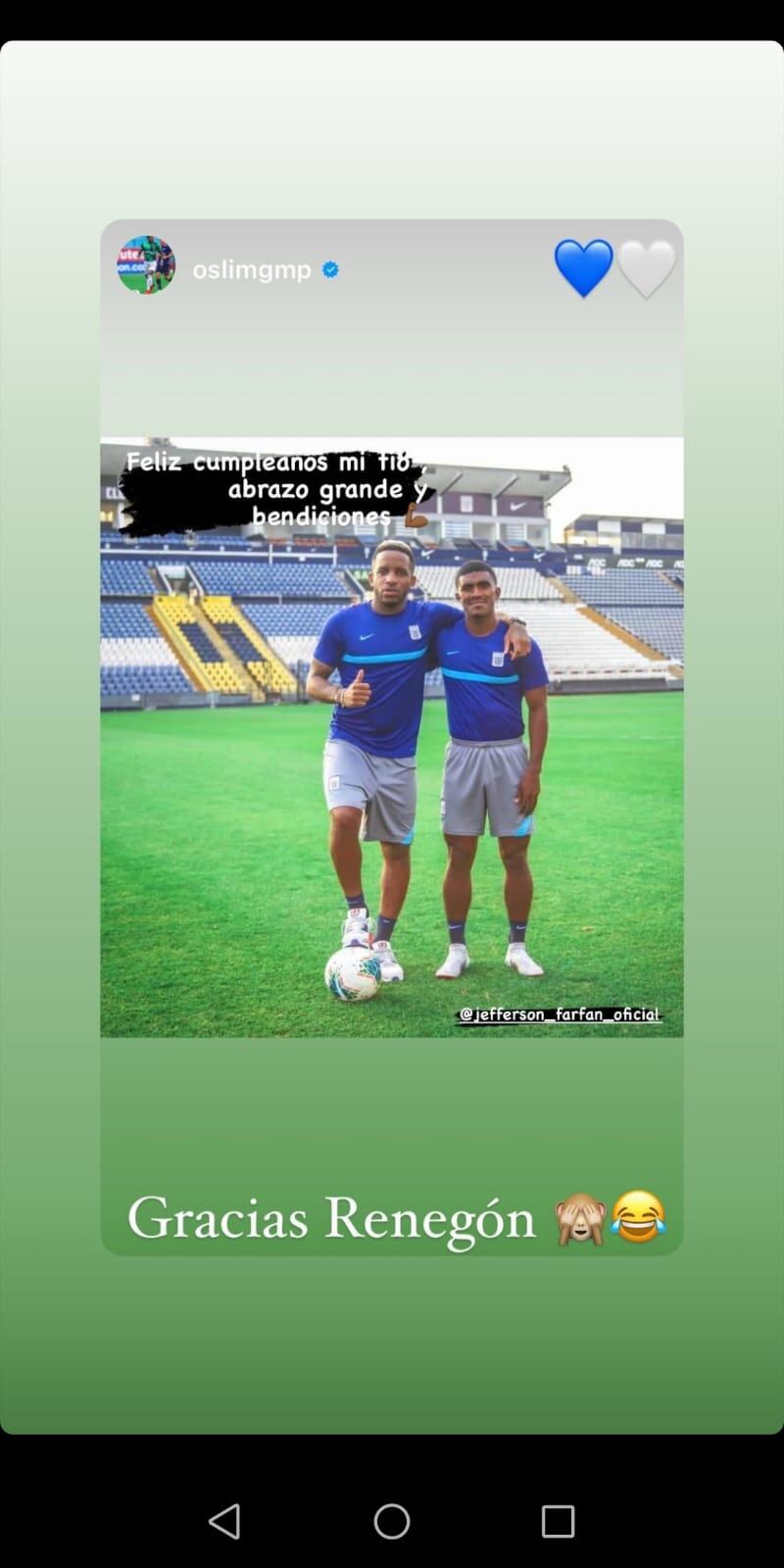 Jefferson Farfán recibió el saludo de varios colegas del medio futbolístico. Foto: Instagram.