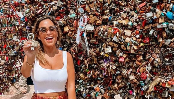 TROME - Ethel Pozo y Julián sellan su amor escribiendo sus nombres en candado: Lo dejaron en romántico monumento