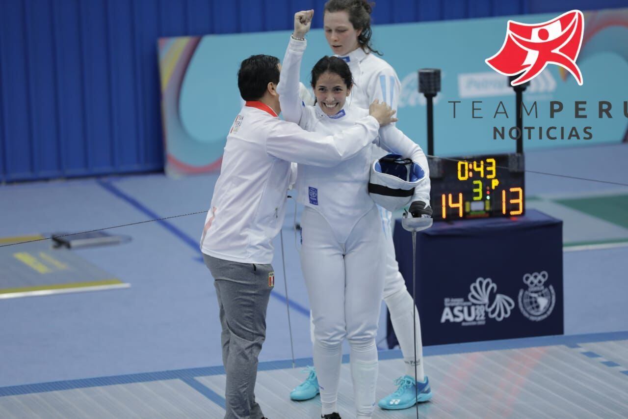 María Luis Doig celebra la victoria en Asunción 2022. (Foto: IPD)
