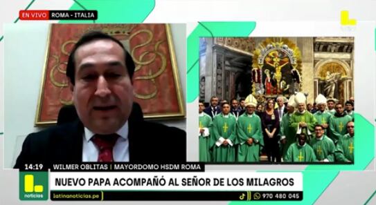 Papa León XIV cargó la imagen del Señor de los Milagros.