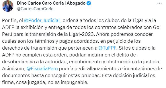 Clubes deberán entregar sus contratos con Gol Perú para demostrar si fueron coaccionados por FPF a incumplirlos. Foto: Captura.