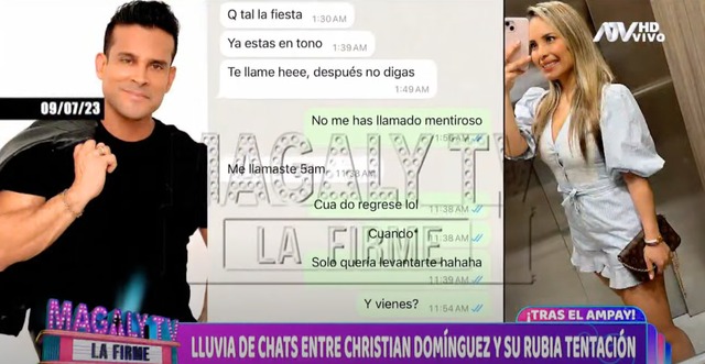 TROME | Los Chats de Christian Domínguez y Mary Moncada (Fotos: Captura Magaly TV: La firme)