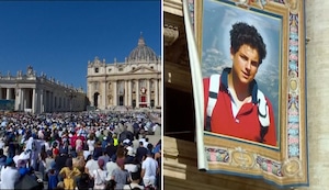 El Vaticano celebra la canonización del primer santo milenial ante una multitud de fieles
