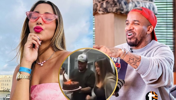 TROME - Farfán y Xiomy Kanashiro juntos en cumple de la modelo: La Foquita cargó la torta y cantó