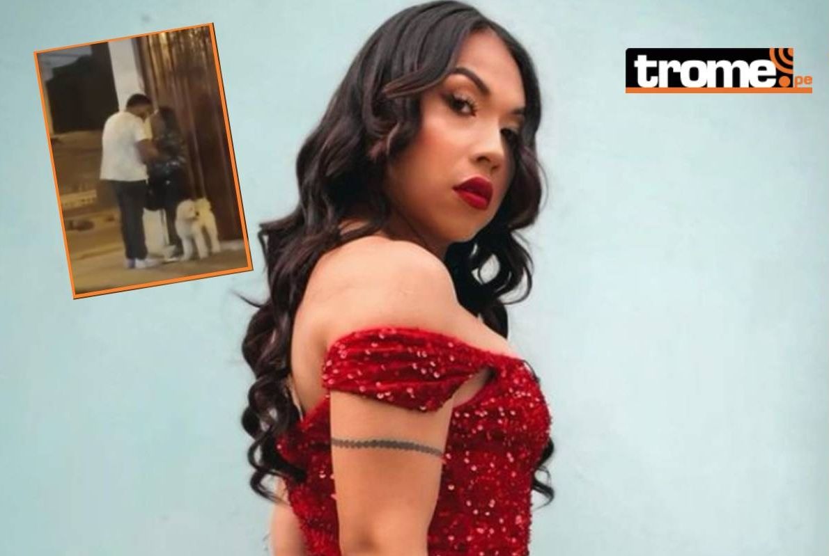 Dayanita ampayada cuando sacaba a pasear al perrito. (Redes sociales /Captura Magaly Tv)