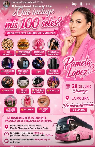 Pamela López factura con La Hora López