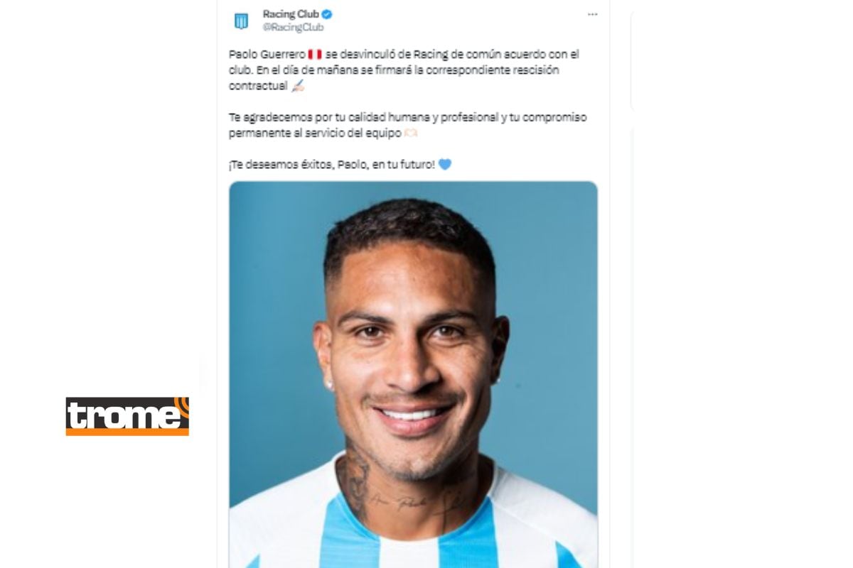Racing se despidió de Paolo Guerrero (@racingclub)