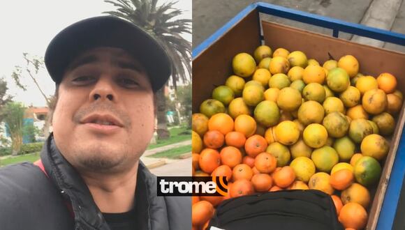 TROME|Andy V reaparece vendiendo mandarinas y naranjas en triciclo