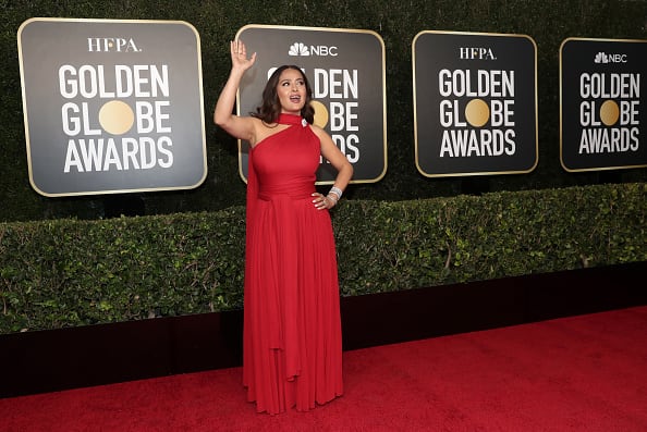 Salma Hayek en los Golden Globes 2021. (Getty Images)