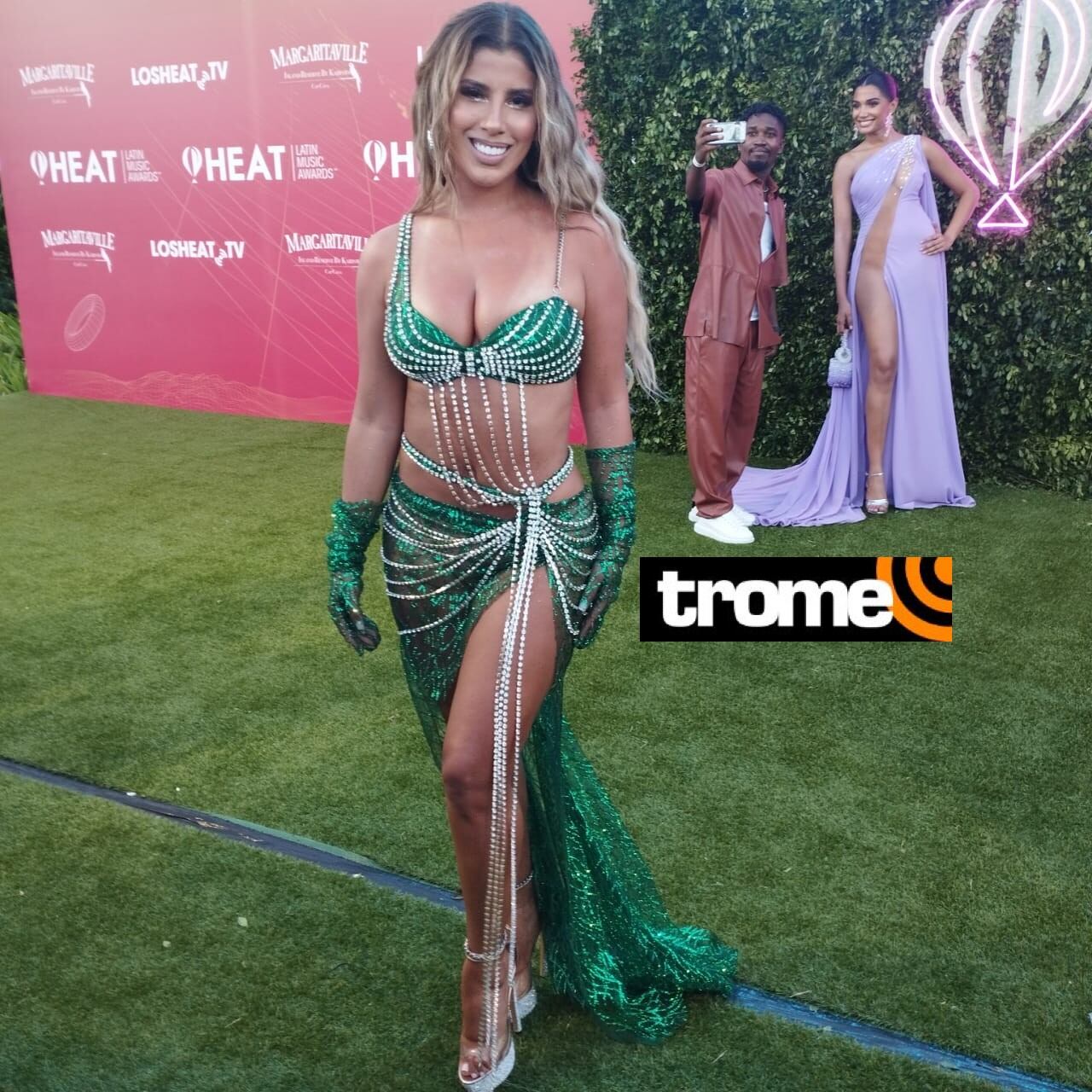 La salsera Yahaira Plasencia en la alfombra roja de los Premios Heat 2023. (Foto: Carla Chevez/TROME).