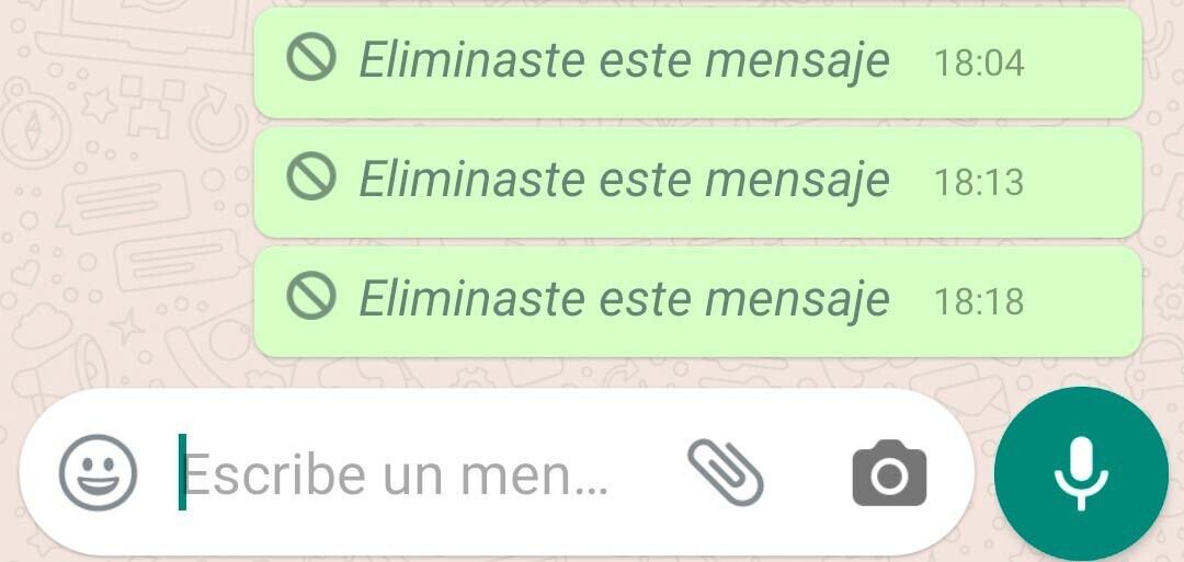 Eliminar un mensaje en WhatsApp.