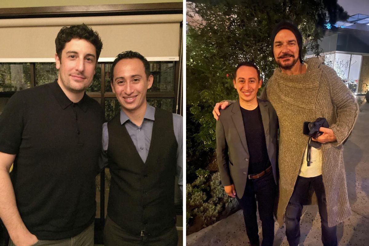 Con Jimbo de American Pie y Ricardo Arjona.