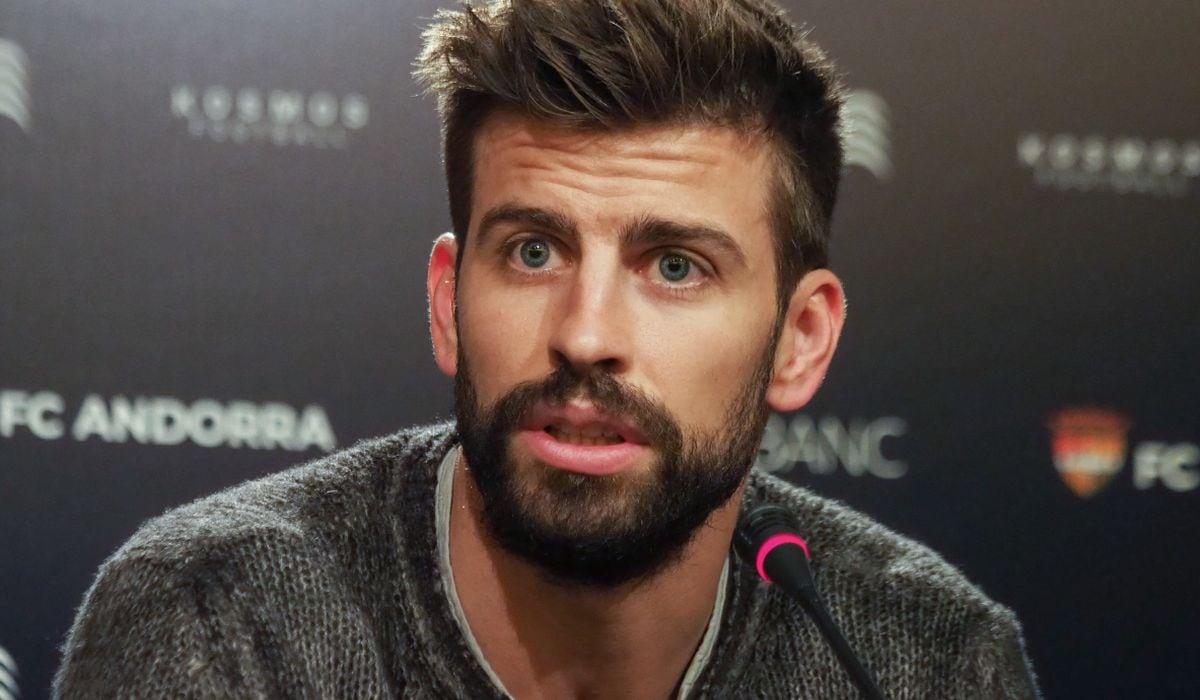 Gerard Piqué en una conferencia de prensa en Andorra La Vella, el 12 de abril de 2019, tras la adquisición del FC Andorra por parte del defensor español (Foto: Raymond Roig / AFP)