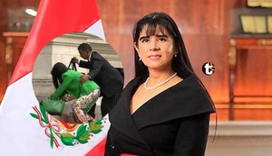 ¡UPS! Investigada ministra de Comercio Exterior sufrió aparatosa caída en escaleras del Palacio de Gobierno | VIDEO