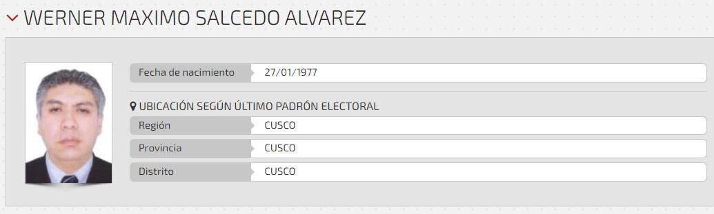 Candidato a Gobernador Regional 2022. (Foto: Infogob)